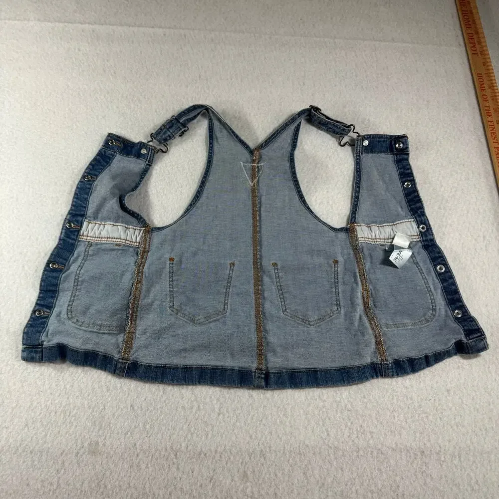 OshKosh B'Gosh 3T/3A Toddle Jean Overall Dress Snap front Buttons Osh Kosh